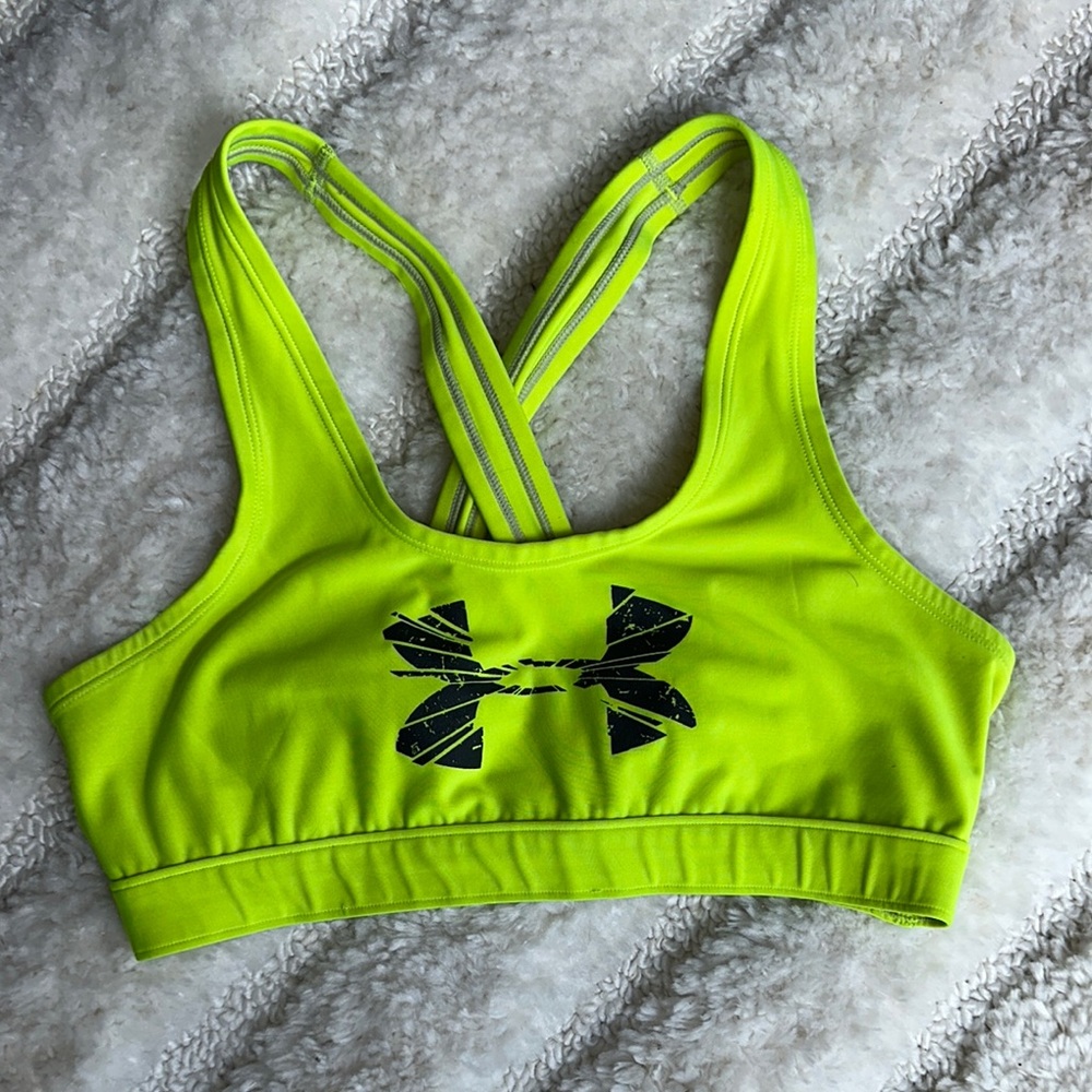 Under Armour Neon Yellow Sports Bra Medium Support